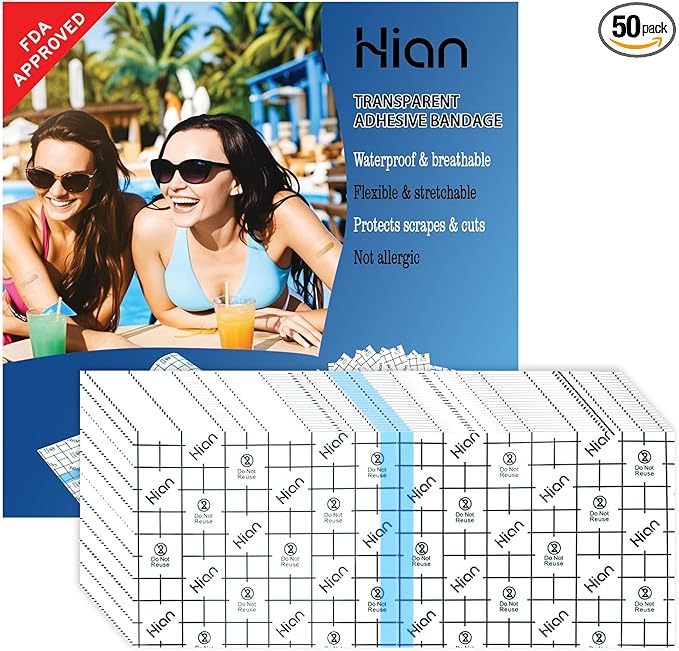 Hion Tattoo Aftercare Waterproof Bandage Transparent Film Dressing50 Pre-Cut by Hion