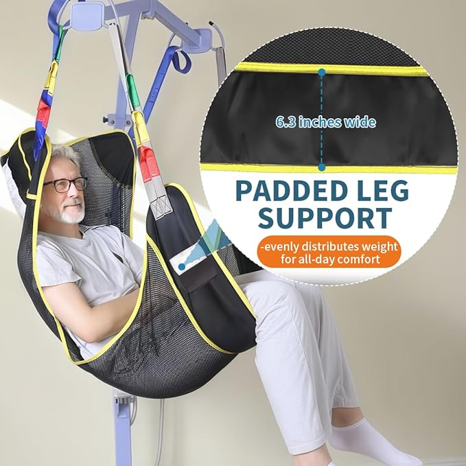 Universal Full Body Patient Lift Sling, Mesh Fabric Patient Sling Transfer and - Image 5