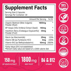 20:1 Organic Beet Root Capsules, 1800 mg Beet Supplement 150mg BP Grape Extract - Image 8