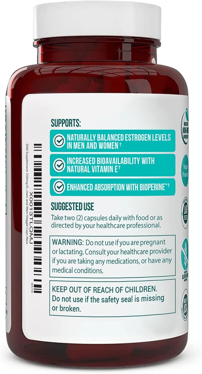 DIM Supplement 250mg-Plus Dong Quai, Natural Vitamin E & BioPerine - Image 4