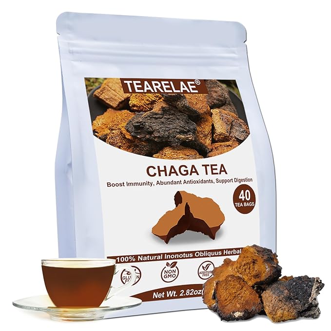 TEARELAE - Chaga Tea - 2g x 40 Count - Wild Harvest from Siberia - 100% Pure by TEARELAE