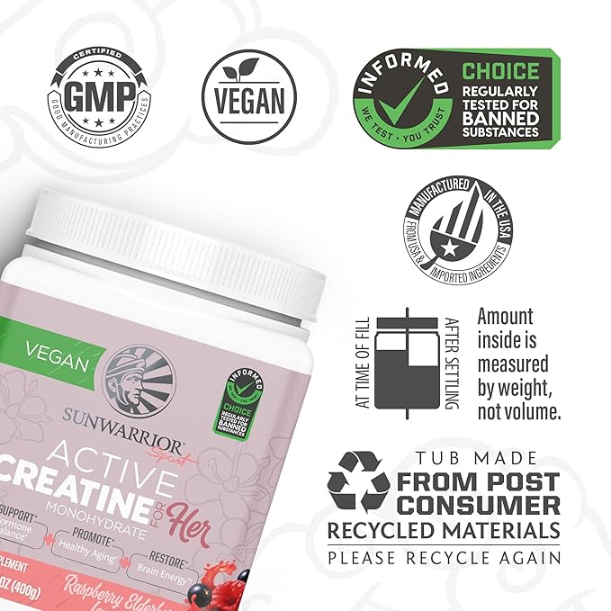 Sunwarrior Creatine for Women Monohydrate Powder Micronized Pre Workout - Image 3