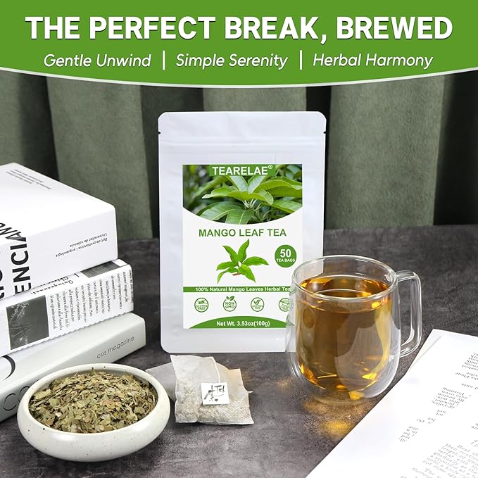 TEARELAE - Mango Leaf Tea Bags - 50 Count - Premium Mango Leaves - Natural - Image 5