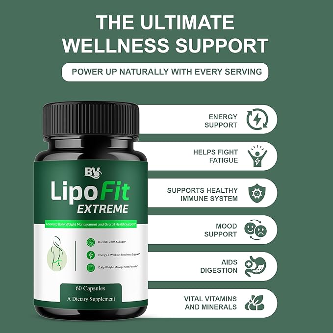 BLUE VIBE Lipofit Extreme Capsules, Lipo Fit Advanced Strength Overall Health & - Image 5
