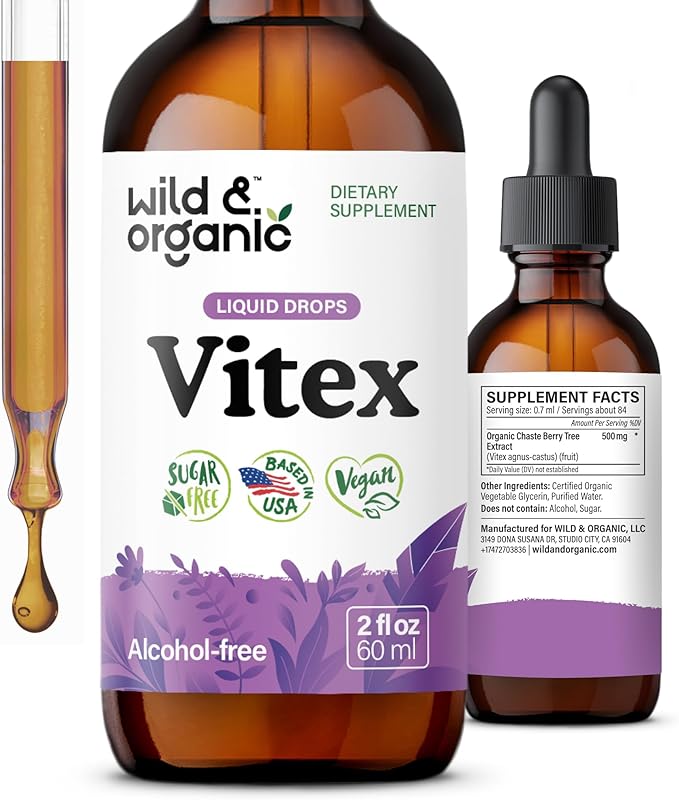 Wild & Organic Vitex Tincture for Perimenopause & Mood Support by WildOrganic