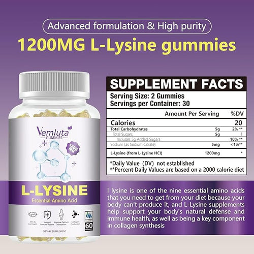 1 Packs 1200 MG L-Lysine Gummies - Image 2