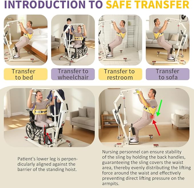 Sit to Stand Lift Patient Aid Padded Sling and Stand Assist - Image 6