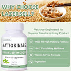 Nattokinase 10000 FU with CoQ10 100mg, Vitamin K2 Free, 90 Capsules - Image 7