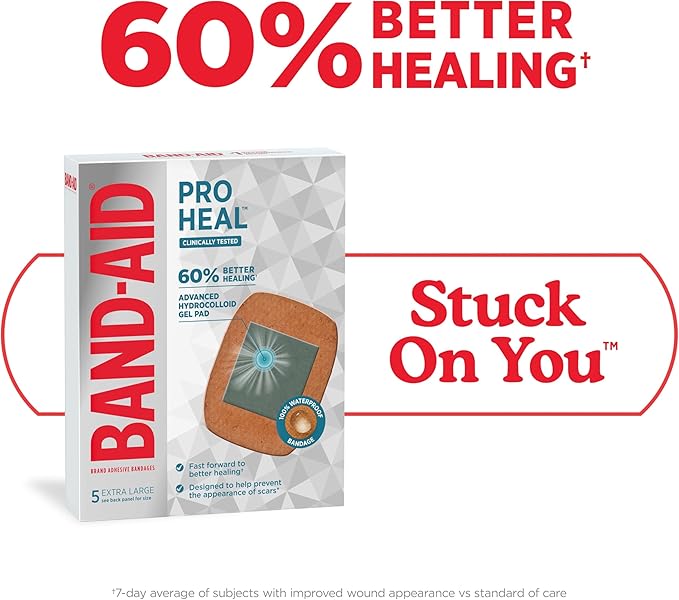 Band-Aid Brand Pro Heal Adhesive Bandages + Hydrocolloid Gel Pads, Extra Large - Image 2