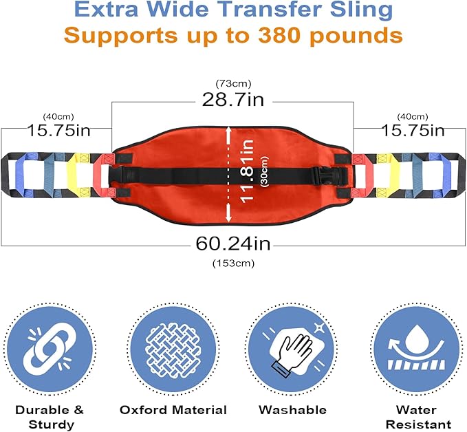 Transfer Sling Transfer Belt for Seniors, Widened Back Curve Design Transfer - Image 2