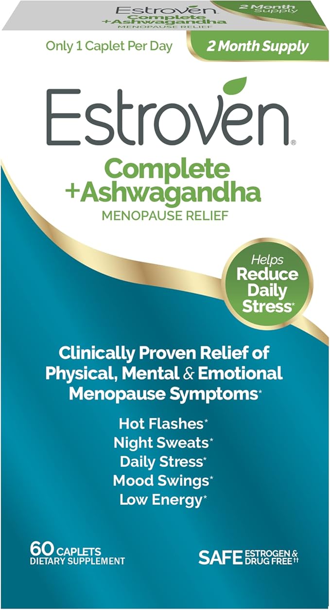 Estroven Complete + Ashwagandha Multi-Symptom Menopause Supplement by Estroven