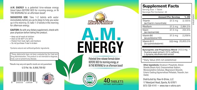 Rise-N-Shine A.M. Energy Supplement Time Release Caffeine - Image 5