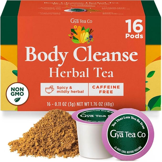 Gya Tea Co Body Cleanse Herbal Tea Pod- Decaf Wellness Tea by GyaTeaCo