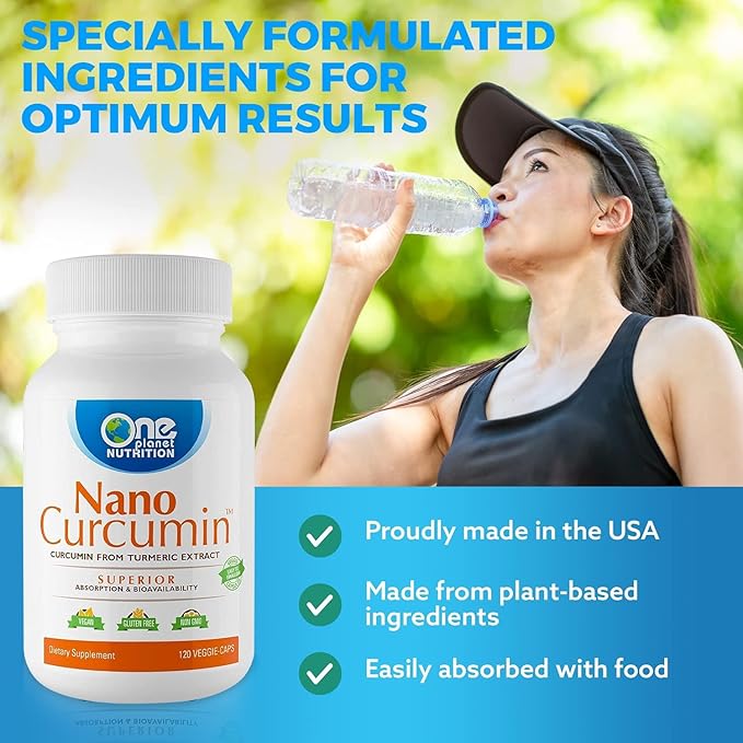 One Planet Nutrition Nano Curcumin 500 mg Veggie Capsules, Nano - Image 6