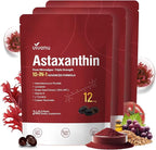 10 in 1 Astaxanthin Supplements 12mg, 12 Month Supply, Astaxantina Antioxidant by SupplementsGummiesandTea