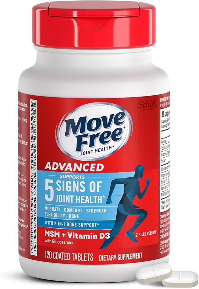 Move Free Advanced Glucosamine Chondroitin MSM + Vitamin D3 Joint Support by MoveFree
