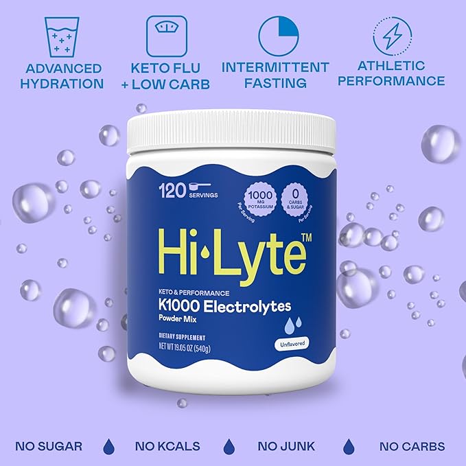 Hi-Lyte Keto K1000 Unflavored Electrolyte Powder | Hydration Supplement Drink - Image 2
