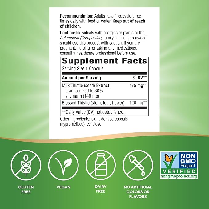 Nature's Way Milk Thistle, Supports Liver Function & Detox Pathways*, 175 mg - Image 2