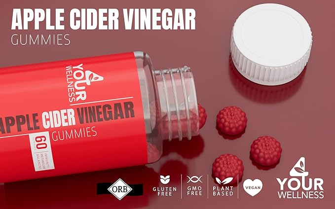 Apple Cider Vinegar Gummies, 1000mg All Natural, Gelatin-Free, Gluten-Free - Image 5