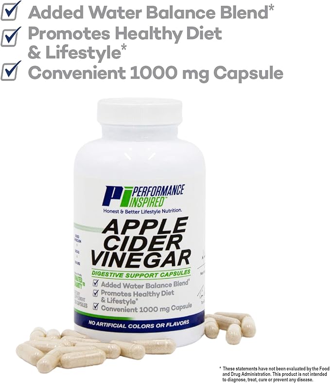Performance Inspired Nutrition Apple Cider Vinegar Capsules – 1000mg – Supports - Image 7