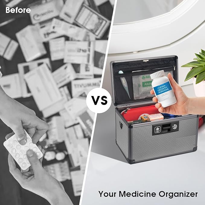 Medicine Lock Box with Key, Alluminum Alloy Box - Image 7