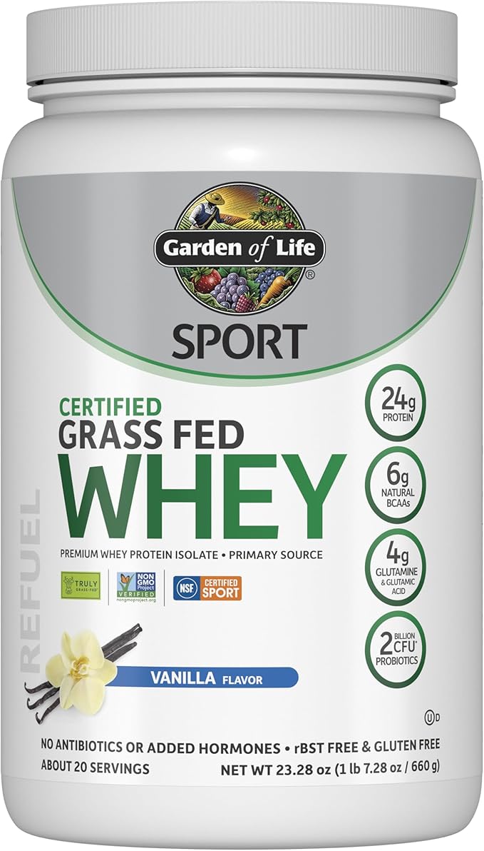 Garden of Life Sport Grass Fed Whey Protein Powder – 24g Whey Protein Isolate by GardenofLife