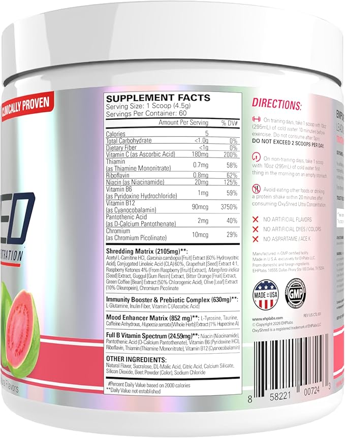 EHP Labs OxyShred Pre Workout Powder & Shredding Supplement - Image 9