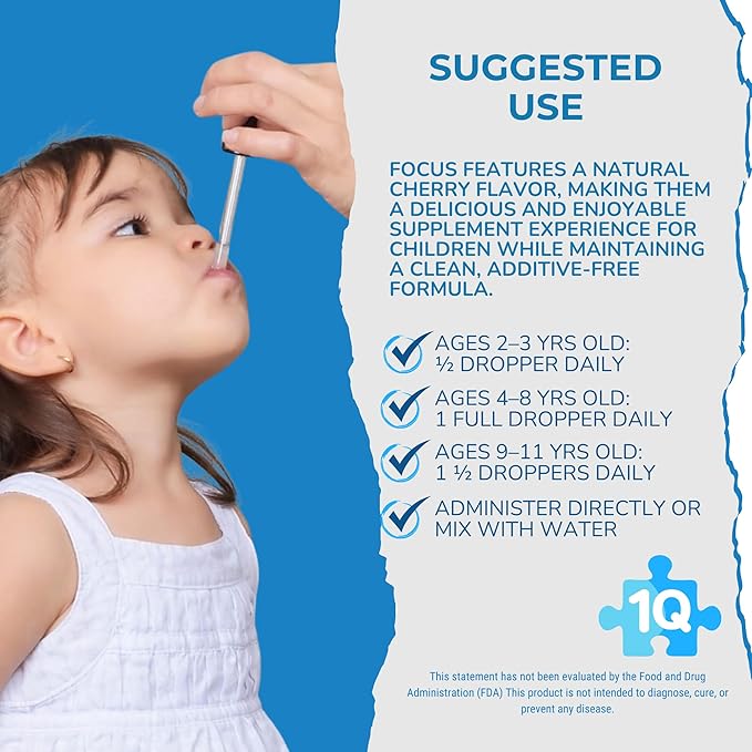 1Q Focus – Liquid Cognitive & Brain Support Natural Drops - Image 5