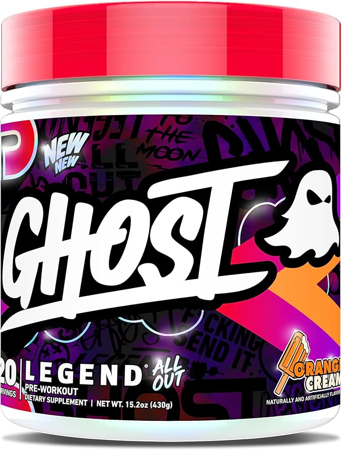 GHOST Legend All Out Pre-Workout Powder, Citrulline, Beta Alanine, NO3-T Sugar by GHOST