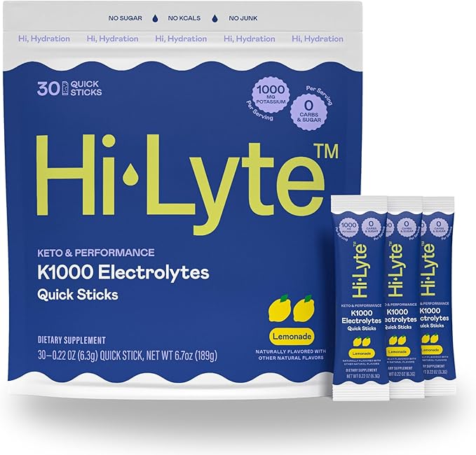 Hi-Lyte K1000 Electrolytes Powder Packets Lemonade, 30 Servings by Hi-Lyte