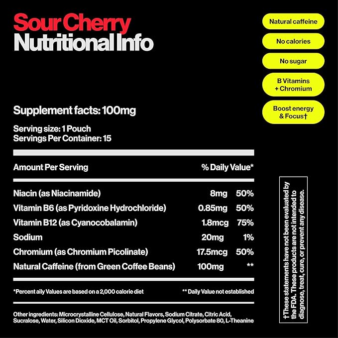 Wip Energy Pouches | 100mg Natural Caffeine | Vitamins and Minerals | Sour - Image 5