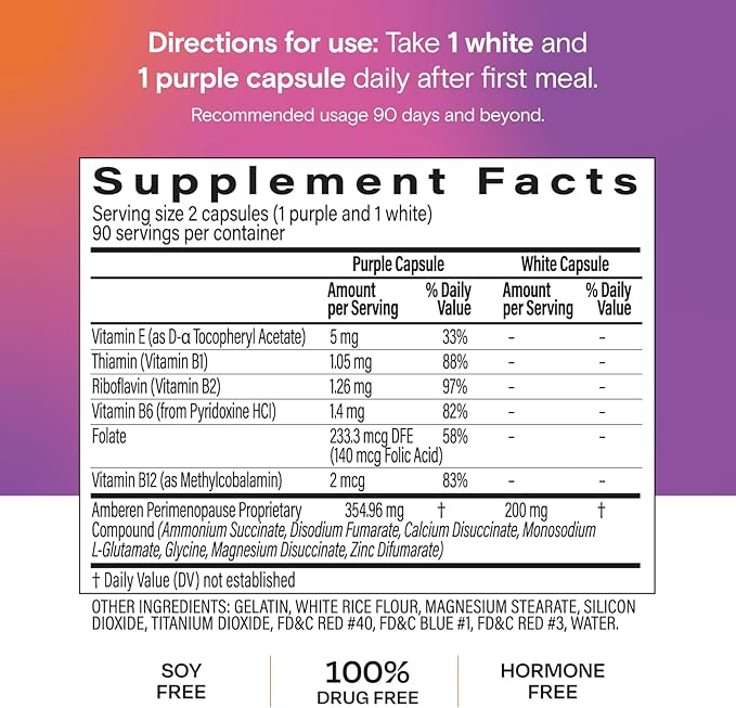 Amberen Perimenopause, Peri-Menopause Multi-Symptom Relief, Vitamin B, Vitamin - Image 10