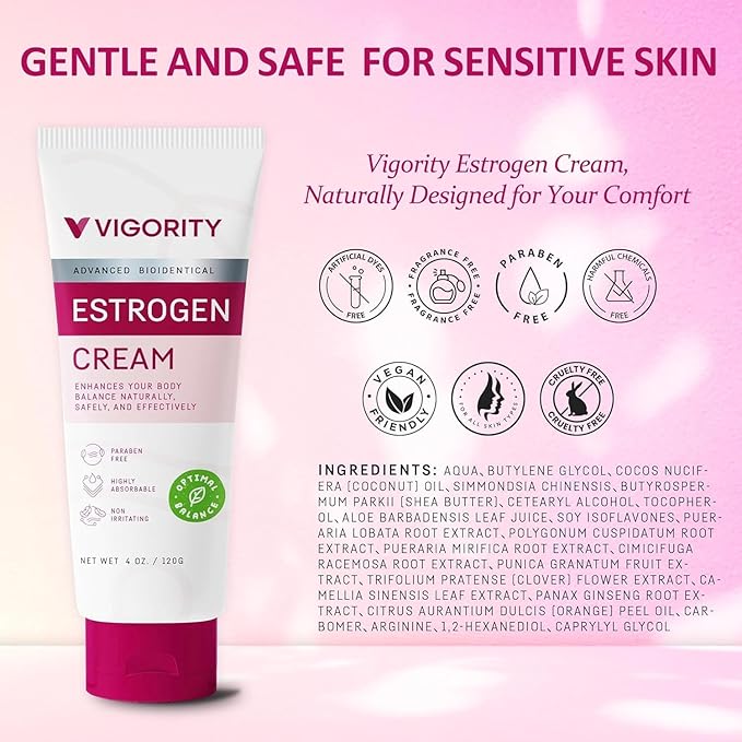 Vigority Estrogen Cream For Women, Natural Bioidentical Menopause Relief & - Image 4