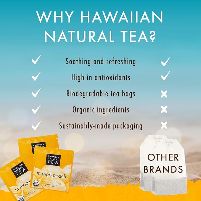 Hawaiian Natural Tea Mango Peach Flavored Organic Tea - Image 5