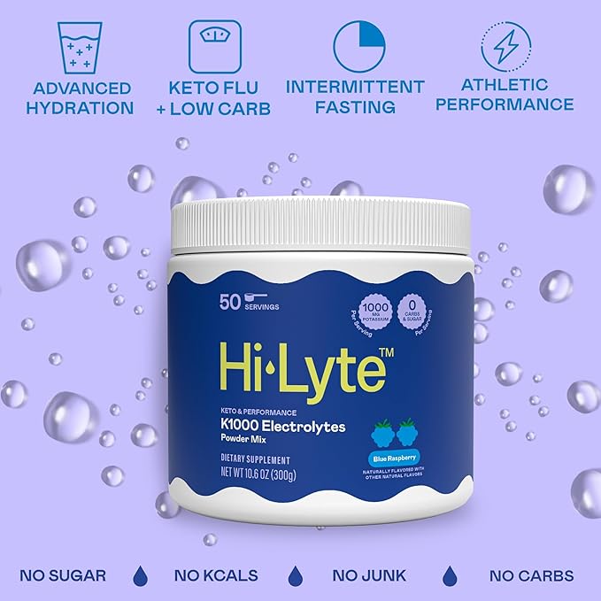Hi-Lyte K1000 Blue Raspberry Electrolytes Powder, 50 Servings - Image 3