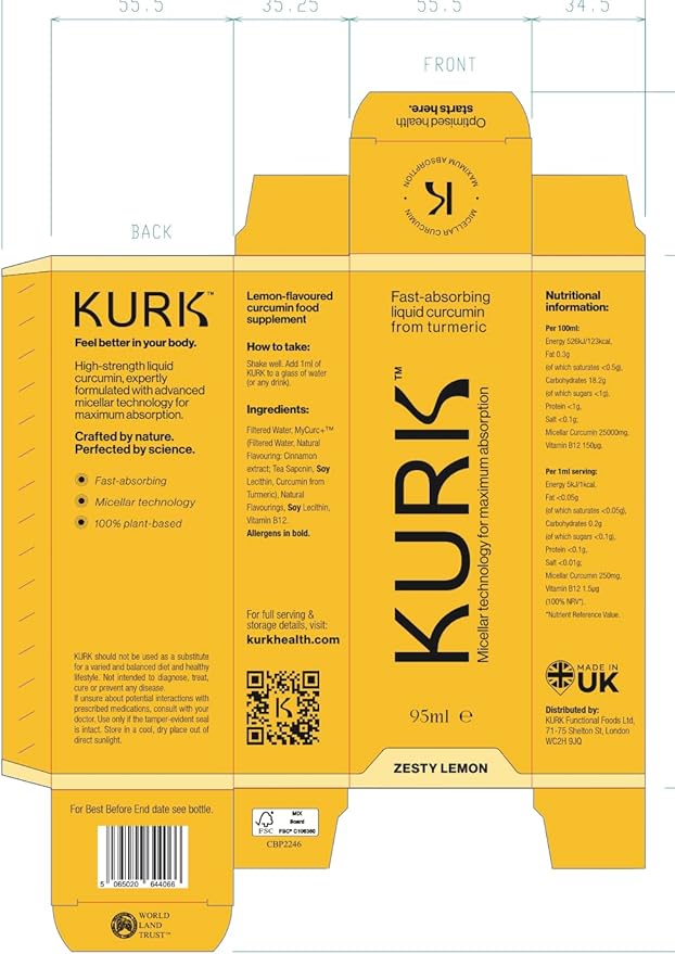 Kurk Essential Liquid Turmeric Curcumin Supplement, Organic Turmeric Drops - Image 2