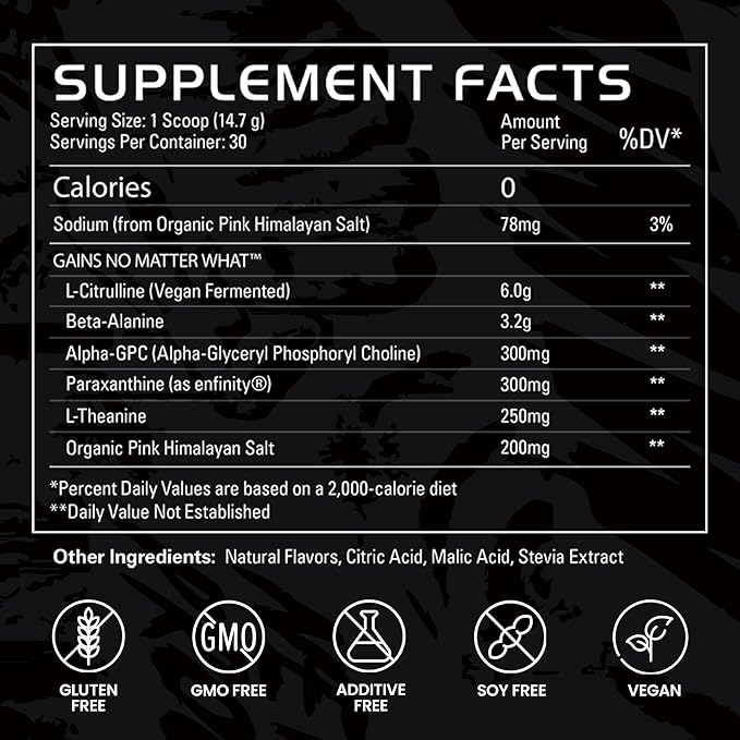 Gains in Bulk No Matter What Pre Workout Powder, - Image 5