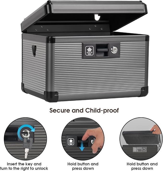 Medicine Lock Box with Key, Alluminum Alloy Box - Image 4