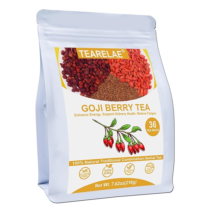 TEARELAE - Five Flavors Goji Berry Tea Bags - 6g x 36 Count - Traditional by TEARELAE