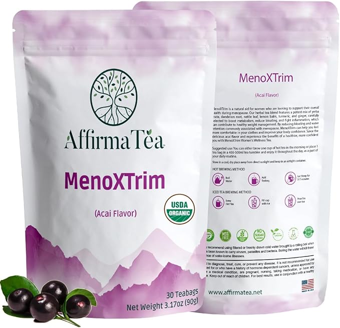 MenoXTrim Organic Menopause Relief: Hormone Balance | Bloating | Hot Flashes | by AffirmaTea