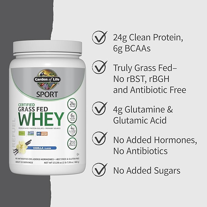 Garden of Life Sport Grass Fed Whey Protein Powder – 24g Whey Protein Isolate - Image 5