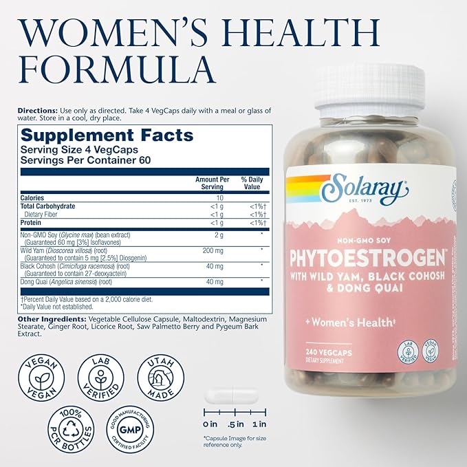 SOLARAY PhytoEstrogen Menopause Supplements - Image 2