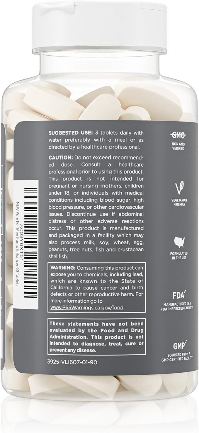 Pure for Men Pump Enhancer | Pre Workout Supplement for Muscle Pump, Stamina - Image 3