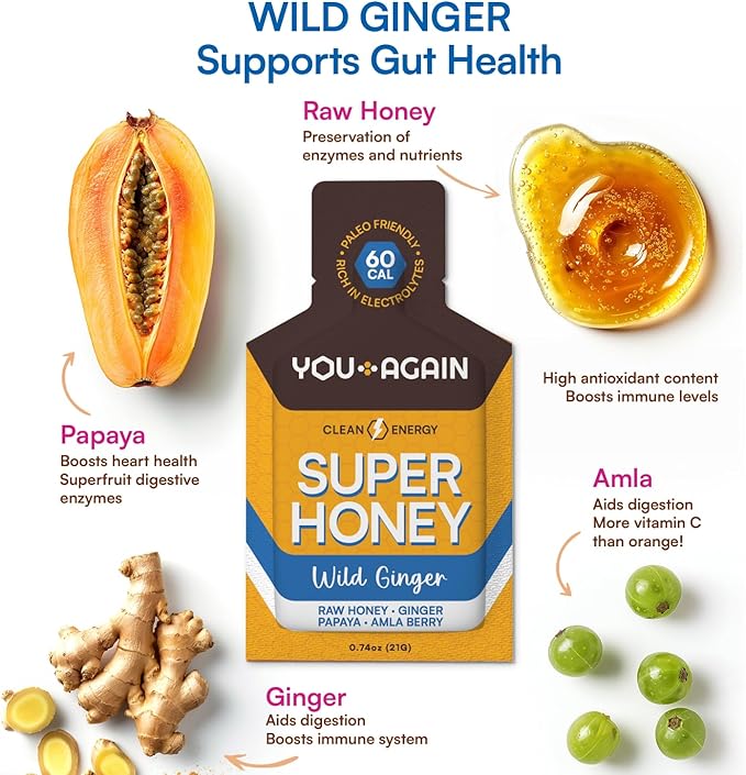 You Again Super Honey Wild Ginger Packets | Workout Clean Energy Gel Packs | - Image 5
