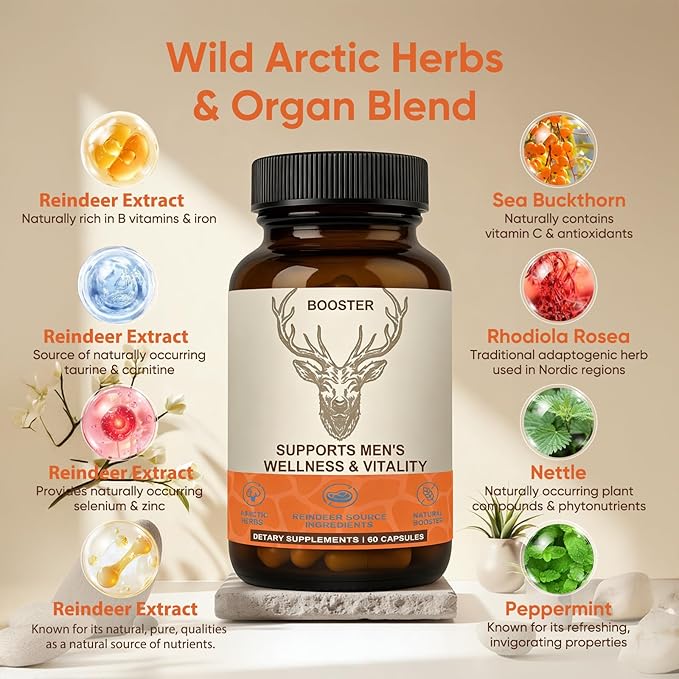 Men’s Vitality Supplement – Arctic Herbal & Reindeer Nutrient Blend – Daily - Image 4