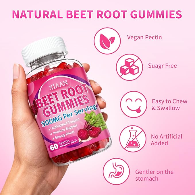 Beet Root Gummies for Women & Men, Beetroot Supplement Beet Chews - Image 6
