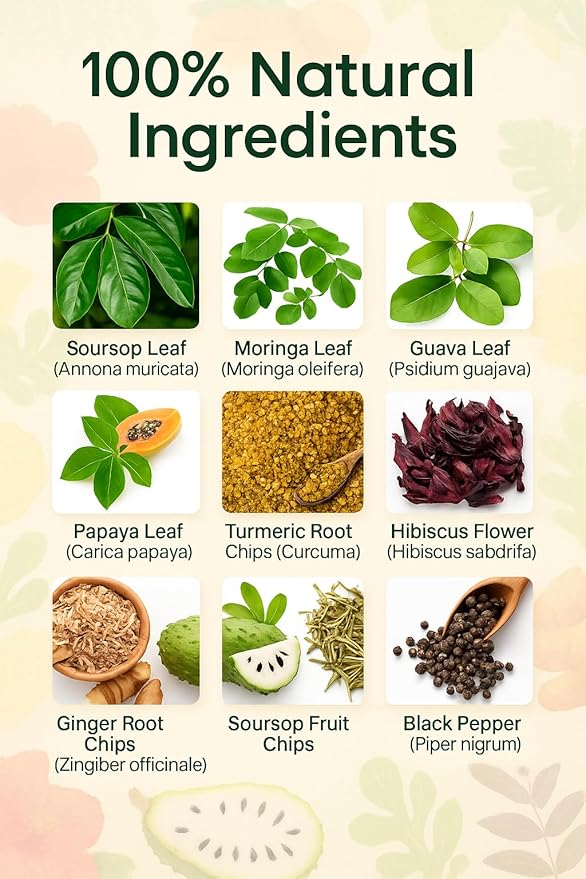 ValtoCell Cellular Defense Herbal Tea – Soursop, Papaya & Guava | Natural Detox - Image 3