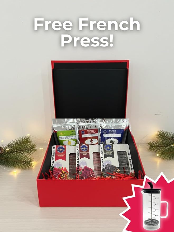 Valentine's Day Gift Box with French Press, Protein Turkish Delight - Image 3