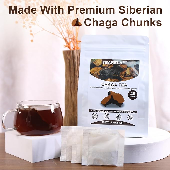 TEARELAE - Chaga Tea - 2g x 40 Count - Wild Harvest from Siberia - 100% Pure - Image 2