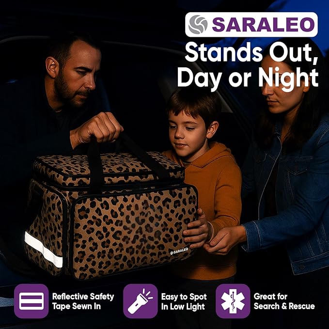 SARALEO Leopard Medical Bag Organizer Empty – Home Health Nurse Bag | Medical - Image 4